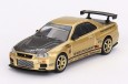 MGT00676-R/Nissan スカイライン GT-R R34 Top Secret Gold (右ハンドル)日本限定